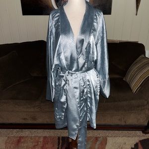Victoria Secret Collection • Small • Satin • Blue • Snakeskin Design • Robe